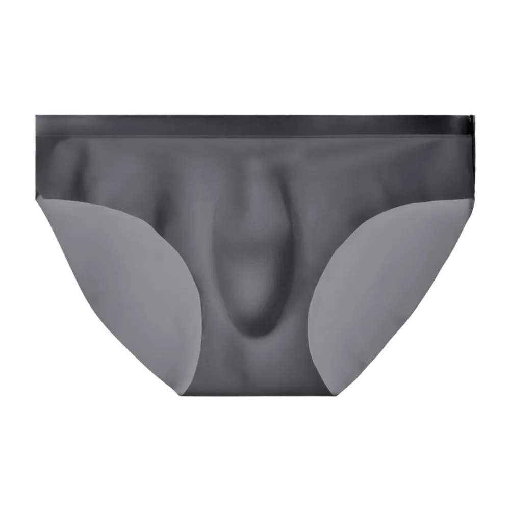 

Fashion Summer Thin Ice Silk Briefs Men Simple Breathable Thin Ice Silk Panties Lingerie Quick Dry Seamless Underwear Men Daily