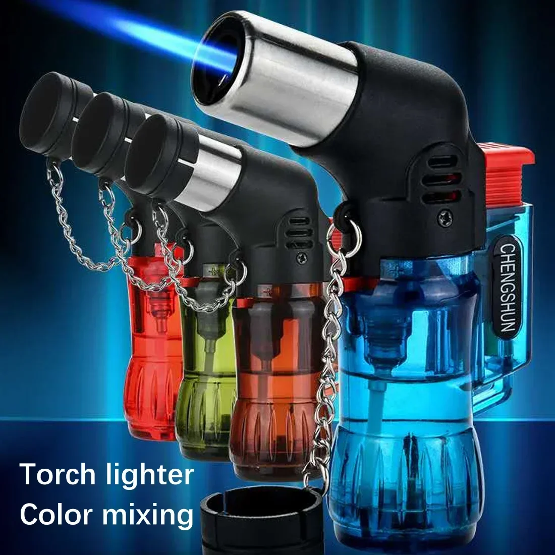 Lighter High Jet Flame Butane Gas Lighter Torch Refillable Adjustable Butane Jet Lighters Powerful Turbo Lighter Portable Tool