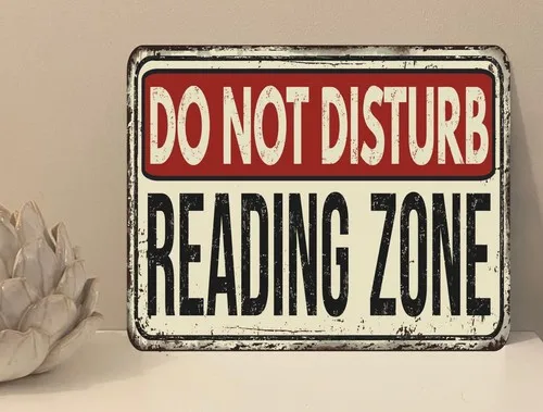 1x Reading Zone  Quote Metal Plaque Sign Gift House Novelty (mt230) --Tin Sign