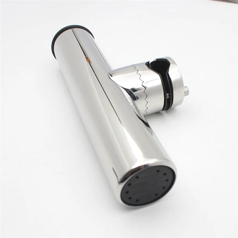 Stainless Steel Fishing Rod Holder Mirror Polish Adjustable Fishing Rod Holder Marine for 19-25mm Rail