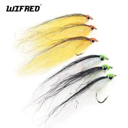 Wifreo 3pcs Wounded  EP Silky Fiber Minnow Fly Ice Dub Baitfish Streamer Fly For Trout Bass Steelhead Salmon Fishing Lure Baits