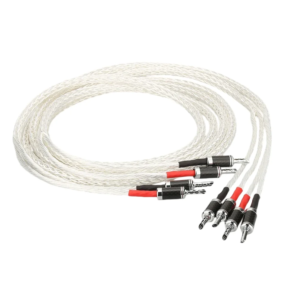 

Аудиокабель Aouyade Hifi, одна пара, 8AG OCC, с серебряным покрытием, для Hi-Fi акустики, 2-х жильный, с Y-образными/банановыми разъемами.