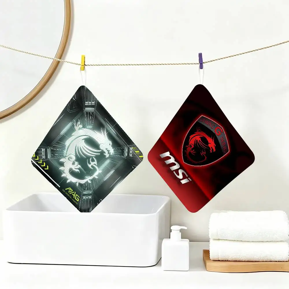 Gaming Dragon-MSI Household Hanging Towel, Polyester Cotton Hand Wiping Towel, Sturdy for Bathroom Bedroom