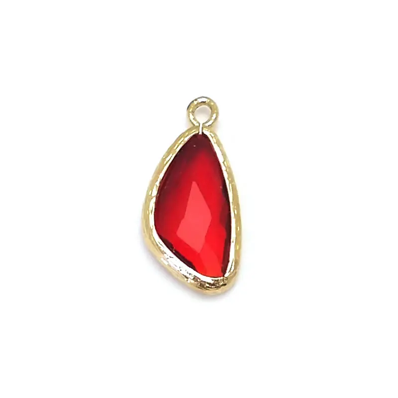 10PCS 23x11MM High Quality Champagne Gold Color Brass and Glass Irregular Drop Shape Charms Pendants Diy Jewelry Accessories