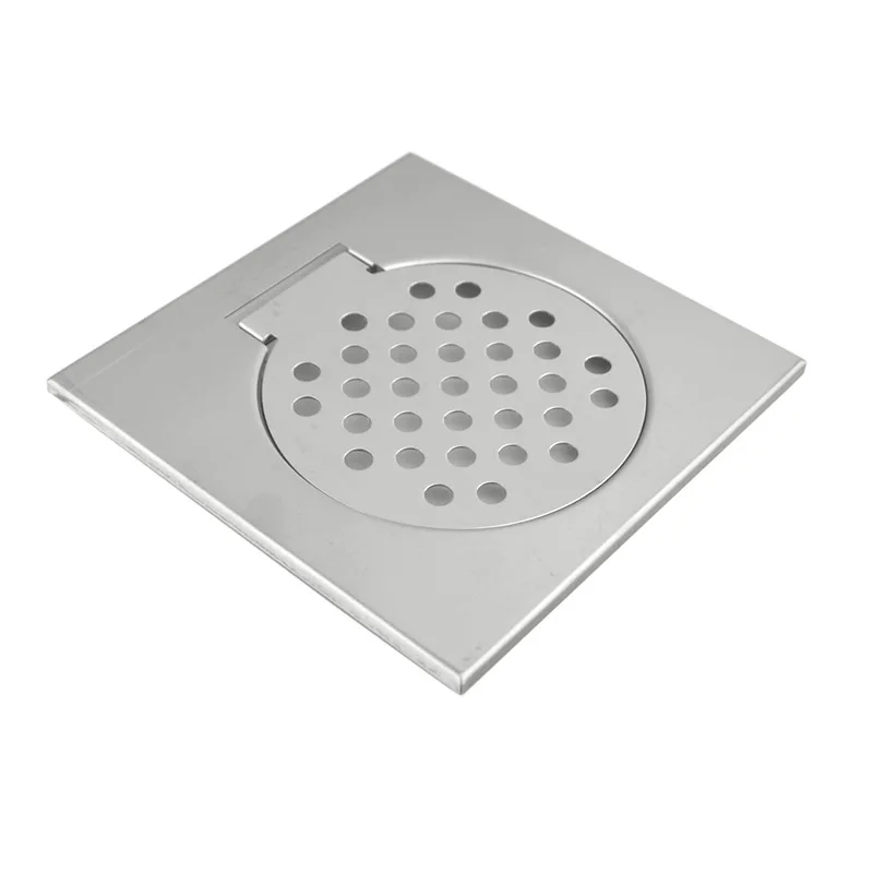 15x15cm 304 Stainless Steel Square Shower Grate Waste Tile Insert Square Floor Deodorant Floor Drain Kitchen Bathroom