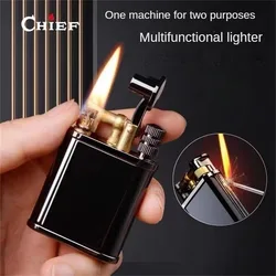 New Arm Kerosene Lighter Old-fashioned Retro Grinding Wheel Side-slip Ignition Men's Cigarette Lighting Accessories Gift