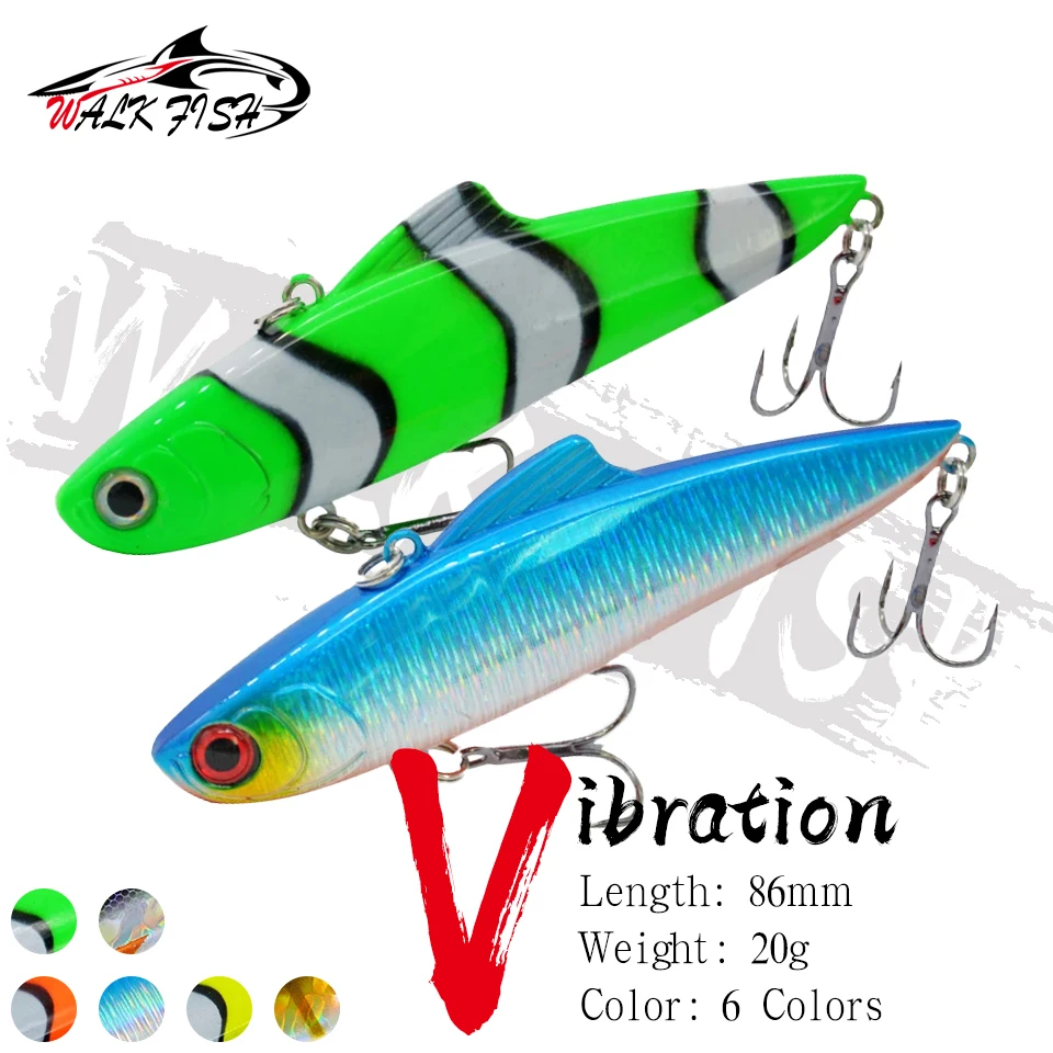 WALK FISH 1 Stück 86mm 20g Winter-Vibrationsköder VIB Rasselköder Sinkender Eis-Köder Wobbler für Hecht und Barsch Künstlicher Köder für Süßwasser