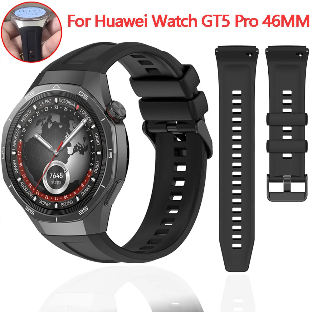 

Silicone Strap for Huawei Watch GT5 Pro 46mm Smart Watch Original Bracelet Correa for Huawei Watch GT5 Pro 46mm Sport Watchband