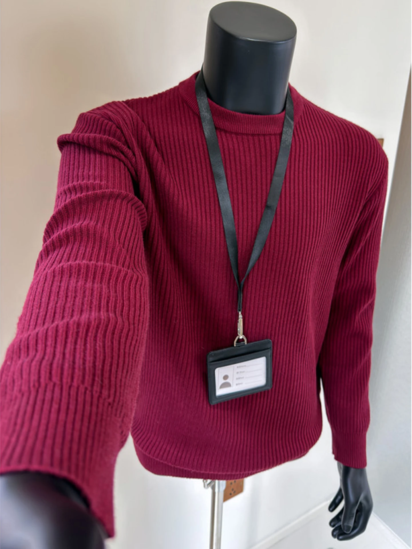 

Мужской зимний вязаный свитер Red Wine American Style, утепленный, с круглым вырезом, пуловер, базовый слой, для отдыха, новогодний, новинка