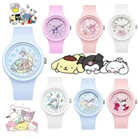 Sanrio Hello Kitty Watch Kuromi Cinnamoroll Silicone Strap Quartz Casual Cartoon Melody WristWatch Girls Children Birthday Gifts
