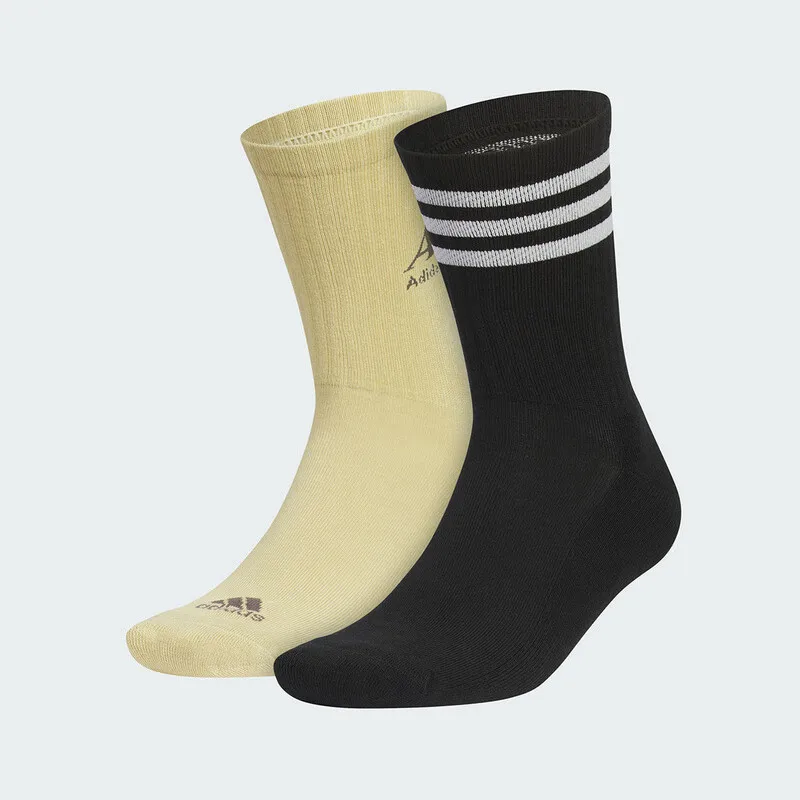 Adidas Sports Socks Set - Beige & Black Mid - Calf Styles with Brand Logo and Stripes for Athletic & Casual Wear