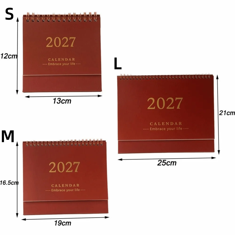 Writeable Memo Standing 2027 Desktop Desk Calendar Portable Foldable Flip Calendar Academic Planner Office Stationery Supply