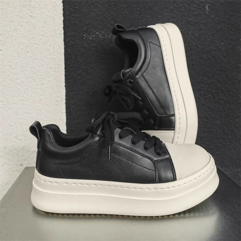 

Men's shoes 2026 new thick soled white shoes men's height increasing casual board shoes versatile low top sports trendy shoes
