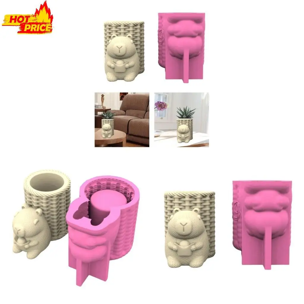 

Silicone Mould Concrete Flower Pots Molds Capybara Suitable for Succulent Planters and Pen Holders Handmade Craft