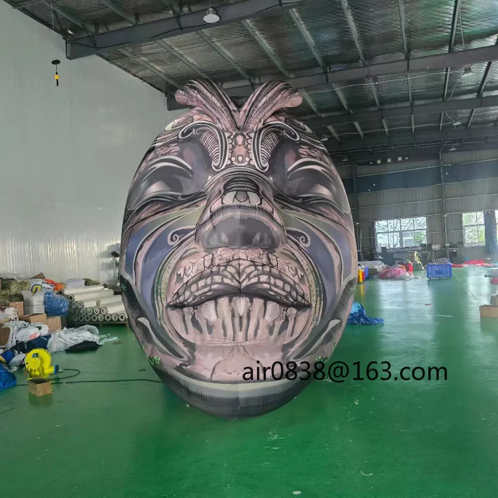 Full Color Geschilderd Opblaasbaar Menselijk Hoofd 4m13ft Aangepast Scarry Head Ballon Model voor Outdoor Festivals & Feestjes Podium Decor