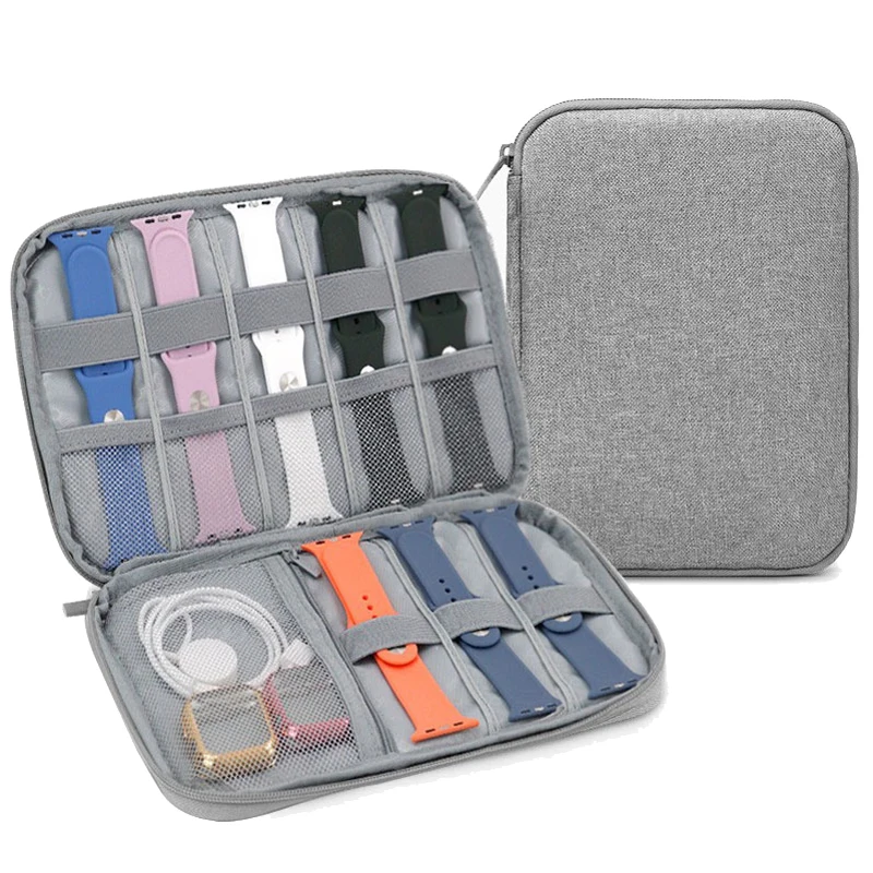Multifunction Watch Straps Storager Watchband Storage Box Portable Travel Pouch Digital Organizer Bag For USB Data Line Charger