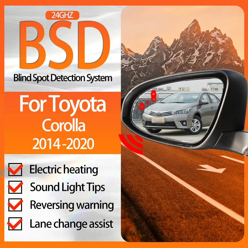 For Toyota Corlla 2014-2020 BSD BSM blind spot Radar detection system Radar Detector For Cars BSA Mirror light alarm