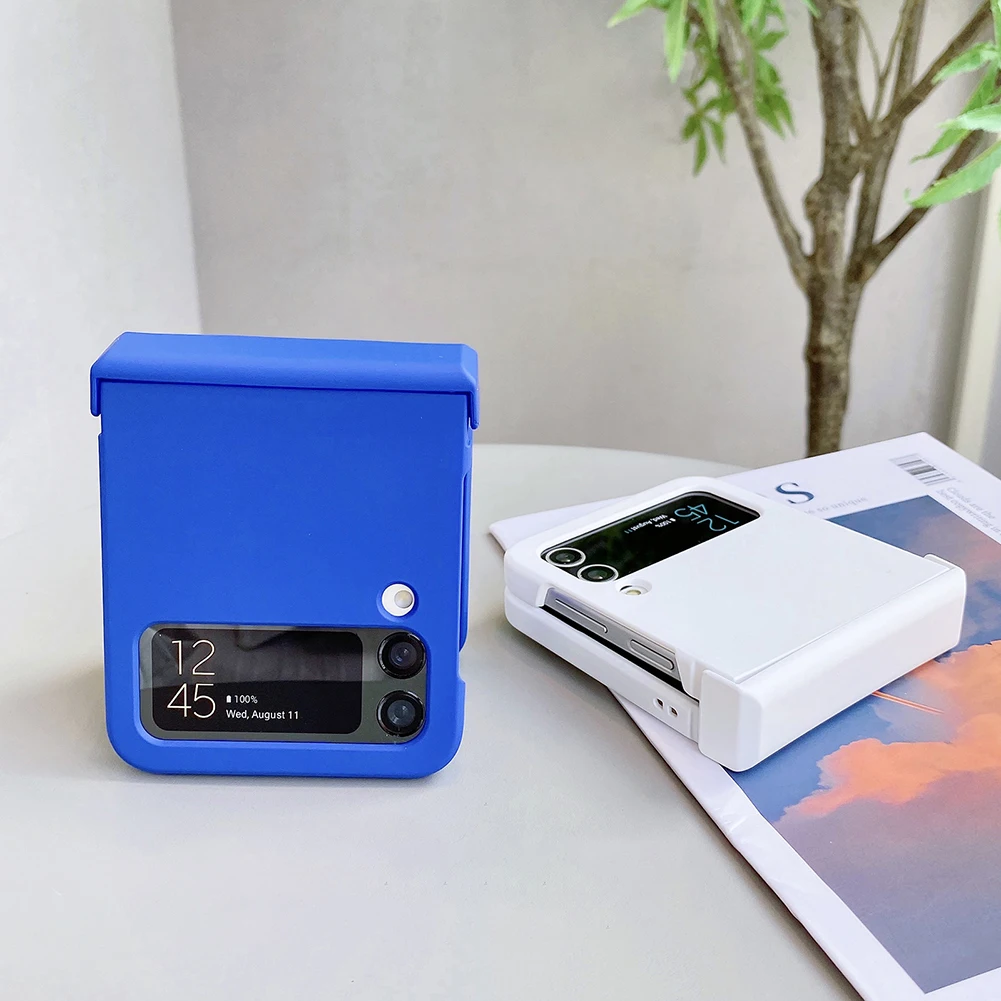 ฝาครอบพลาสติกกันกระแทกแบบบางพิเศษสำหรับ Galaxy Z Flip4 5G, ฝาครอบปกป้องเต็มรูปแบบด้านหลัง