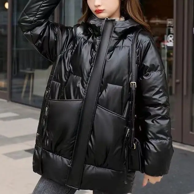 Women\'s Down Jacket 2023 Thicken Feather Coats Korean Jackets for Women Large Size Bright Down Cotton Jacket Women Puffer Jacket