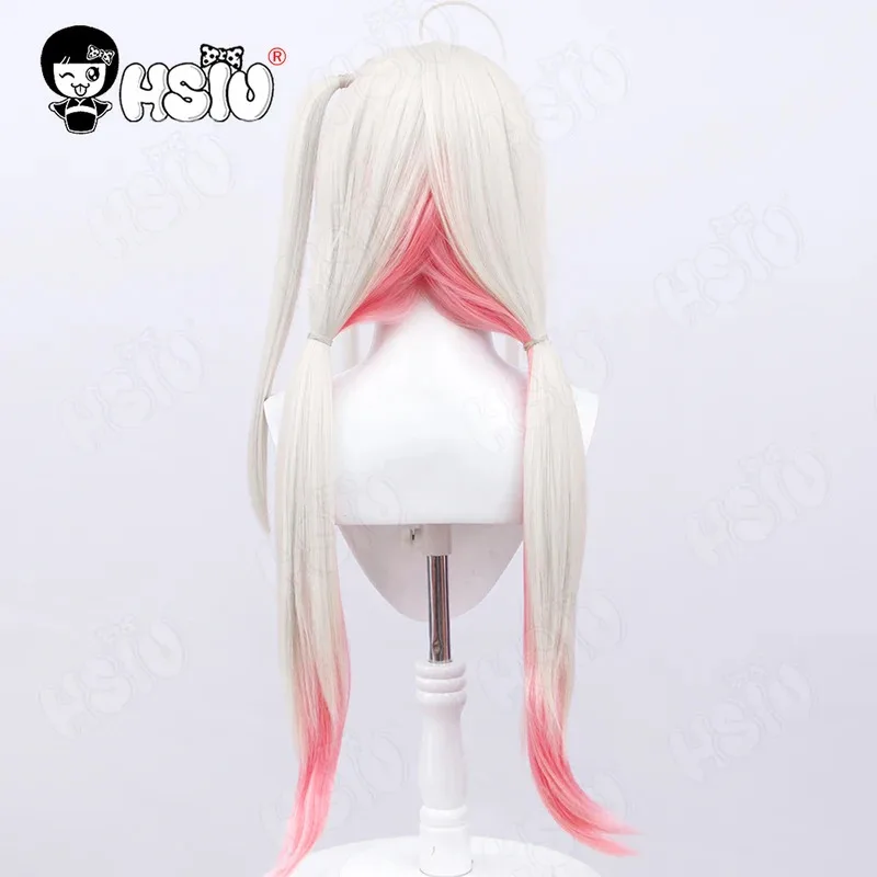 Diosa de la victoria NIKKE Cosplay Jackal Cosplay peluca HSIU 75CM beige degradado rosa pelo largo peluca sintética peluca Jackal