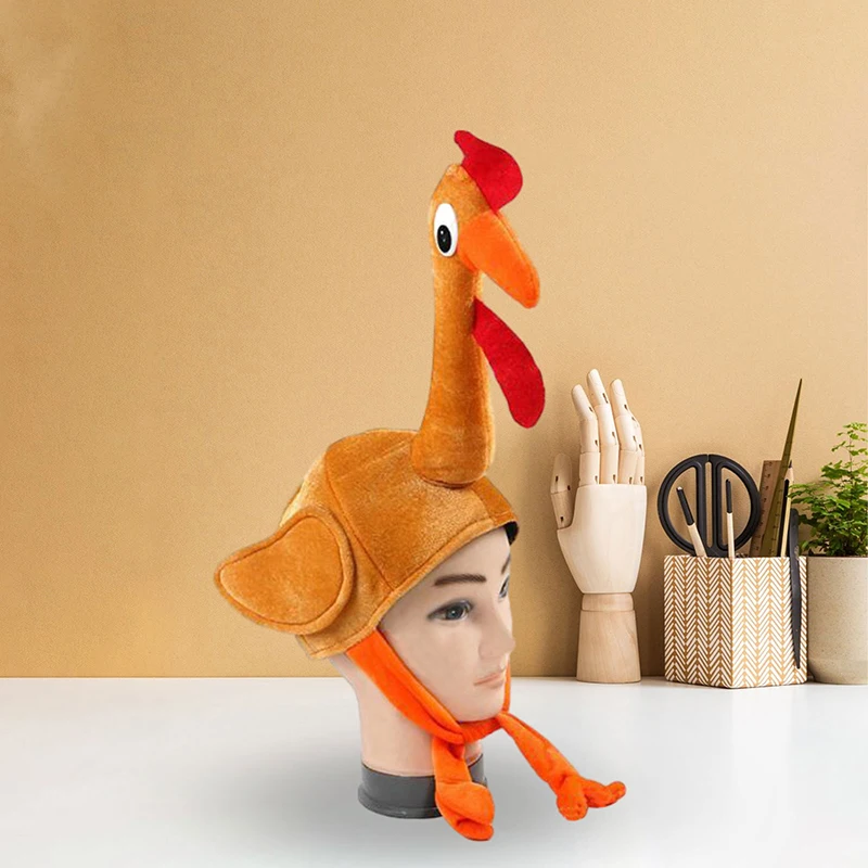 Sombreros divertidos de pollo, accesorios de disfraces, sombreros de felpa, accesorios para fotos, Año Nuevo