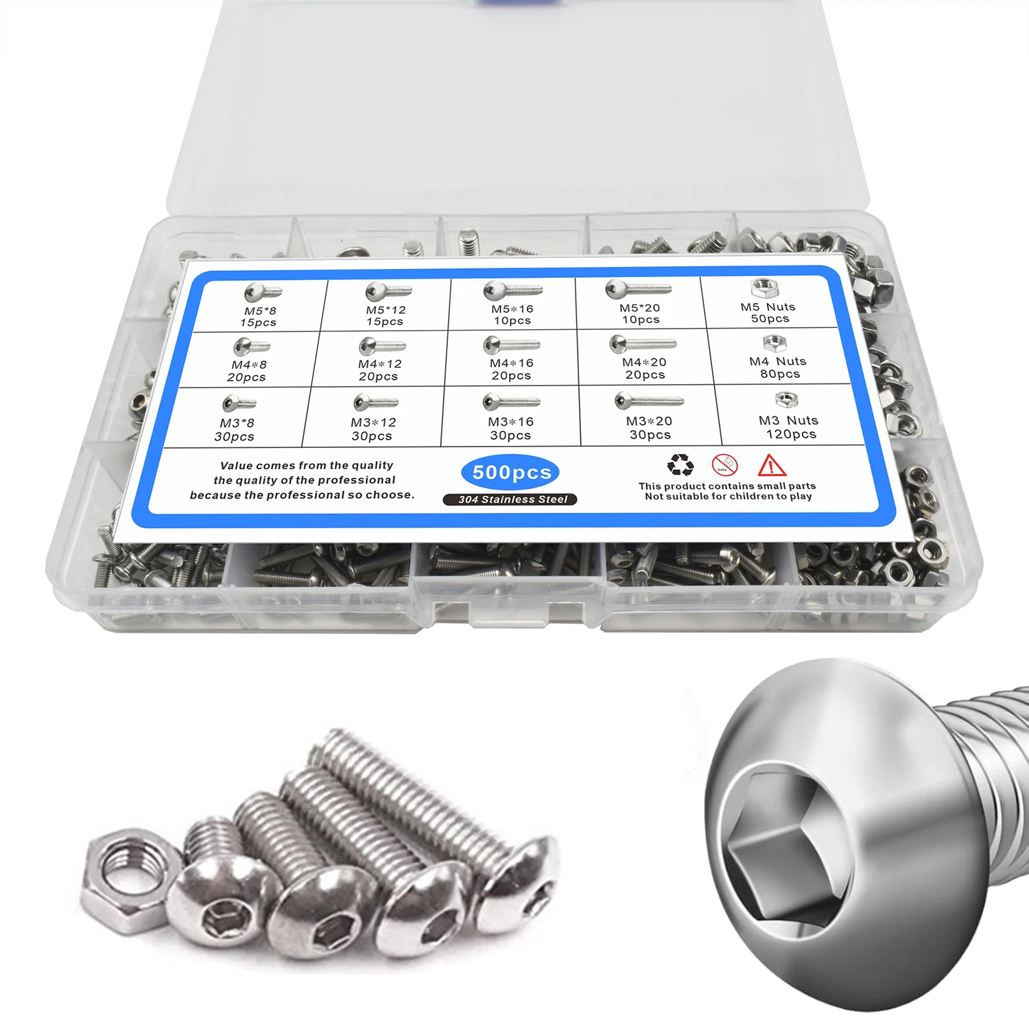 500pcs-m3-m4-m5-metric-screw-assortment-kit-button-head-socket-cap-screws-304-stainless-steel-metric-bolts-with-3-hex-wrench