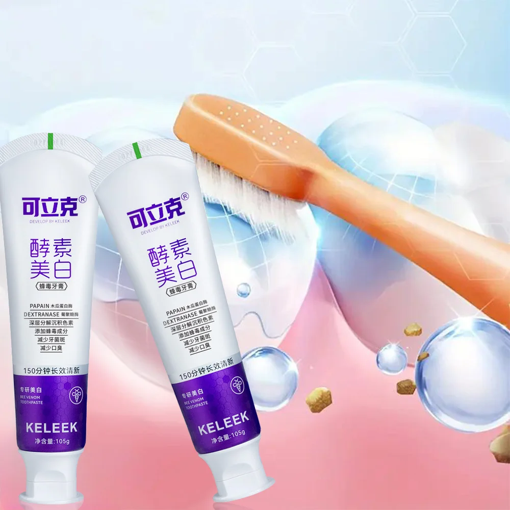 

Whitening Toothpaste Dental cleaning Removing stains bad breath refreshing breath Keleek Enzymatic Bee Venom Toothpaste 105g
