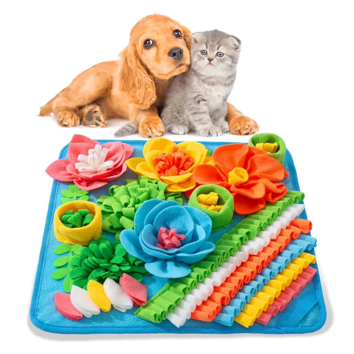 Snuffle Mat for Dogs Sniff Mat Slow Feeding Mat for Small Pets Cats, Rabbits - Help Stress Relief and Training Relieve Anxiety
