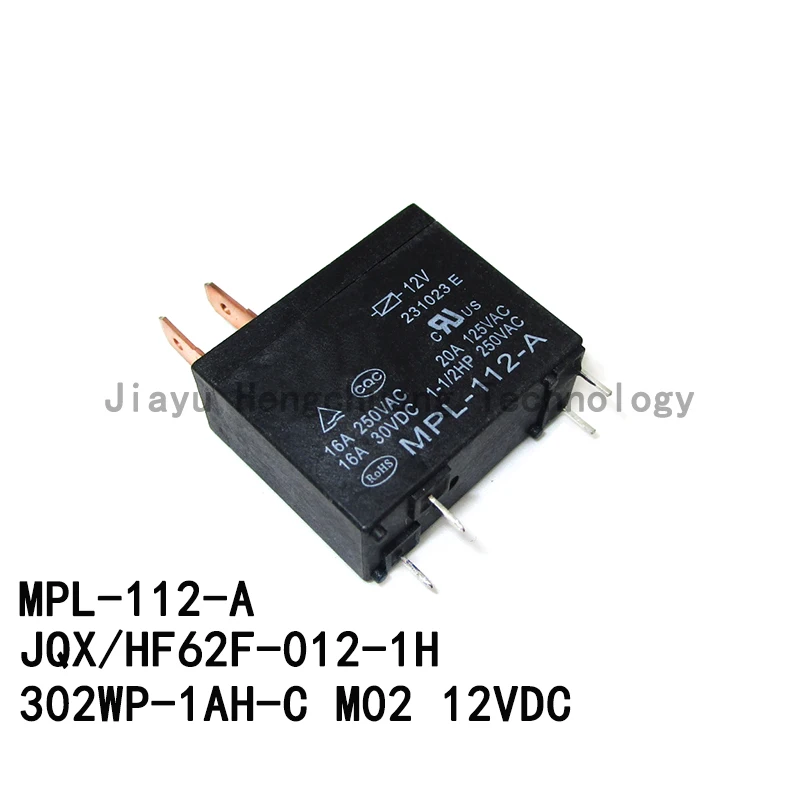 2PCS MPL-112-A 12V 302WP-1AH-C 12VDC JQX HF62F-012-1H 20A 4-pin 16A Water Heater Microwave Oven Relay