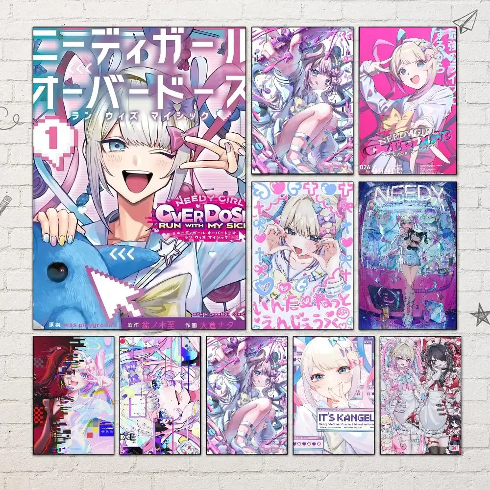 Game N-NEEDY STREAMER OVERLOAD Poster PP Self-Adhesive Waterproof Wall Decor for Bedroom,Living Room,Dorm,Bar Aesthetic Gift