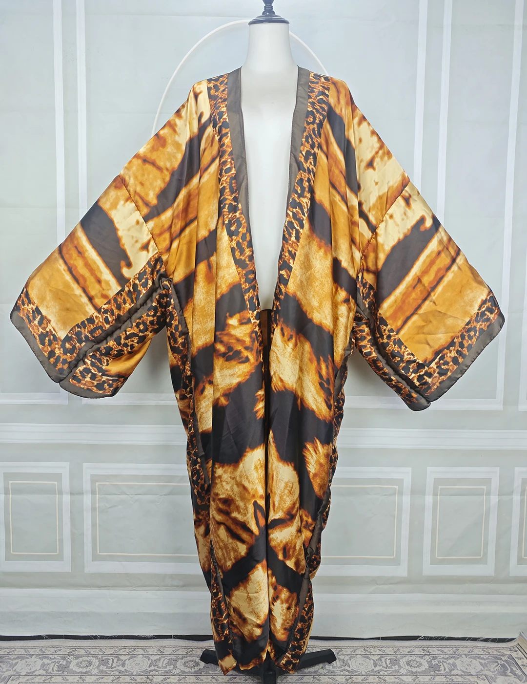 Kimono Estivo Sexy da Donna, Copricostume Ampio Stile Boho Africano, Copricostume Bikini Femminile Musulmano Aperto sul Davanti