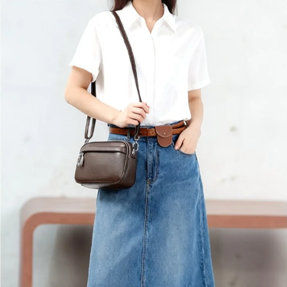 Top Quality PU Leather Shoulder Messenger Bag Multi-pocket Crossbody Phone Bags for Women Designer Sac 3 Layers Purses 2026 New