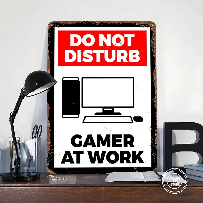 Do Not Disturb Gamer At Work Metal Poster Customized Wall Art Retro Vintage Tinplate Signs for Wand Deko Home Decor Coffee Bar