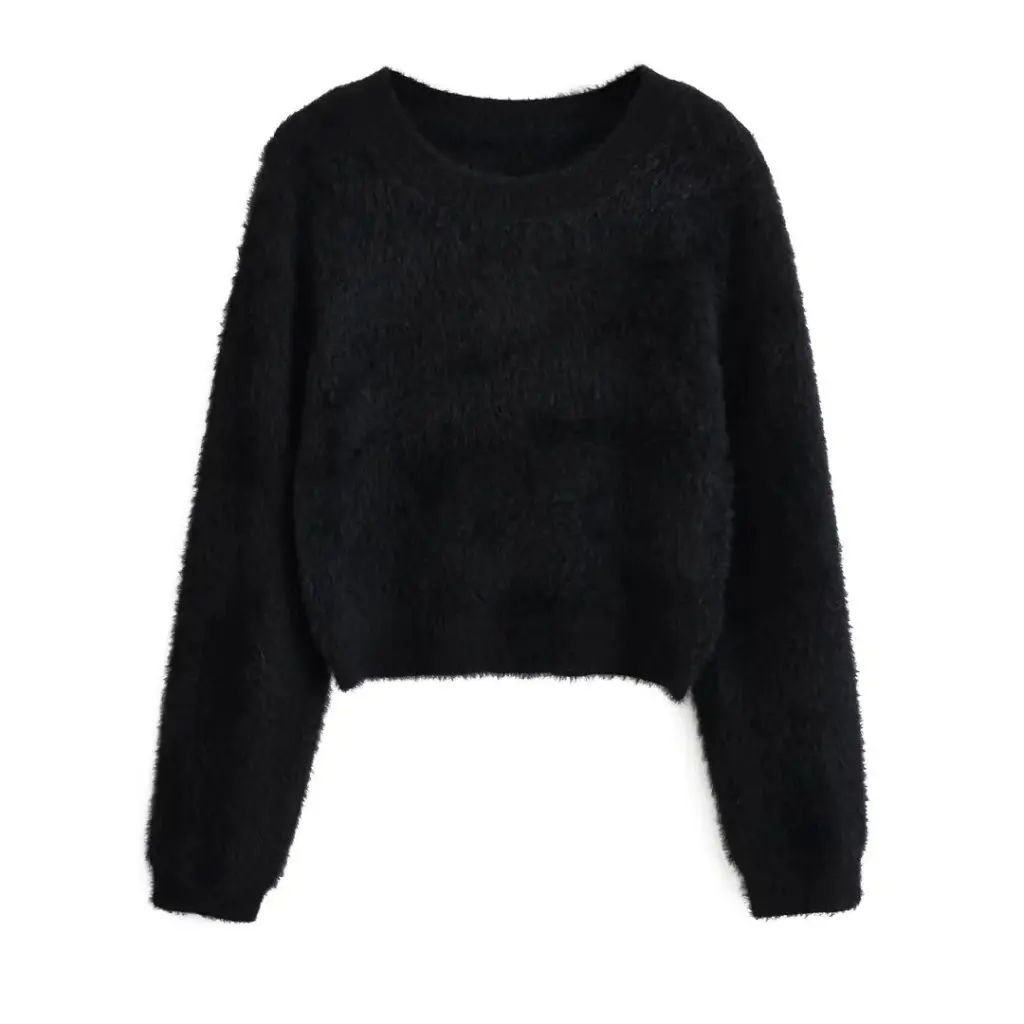 

Autumn Winter Lazy Style Short Sweater Fashionable Loose Knitted Pullover Soft Glutinous Women's Fashion Top