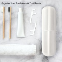 Travel Portable Toothbrush Cup Bathroom Toothpaste Holder Storage Case Box Organizer Travel Toiletries Household Storage Cup