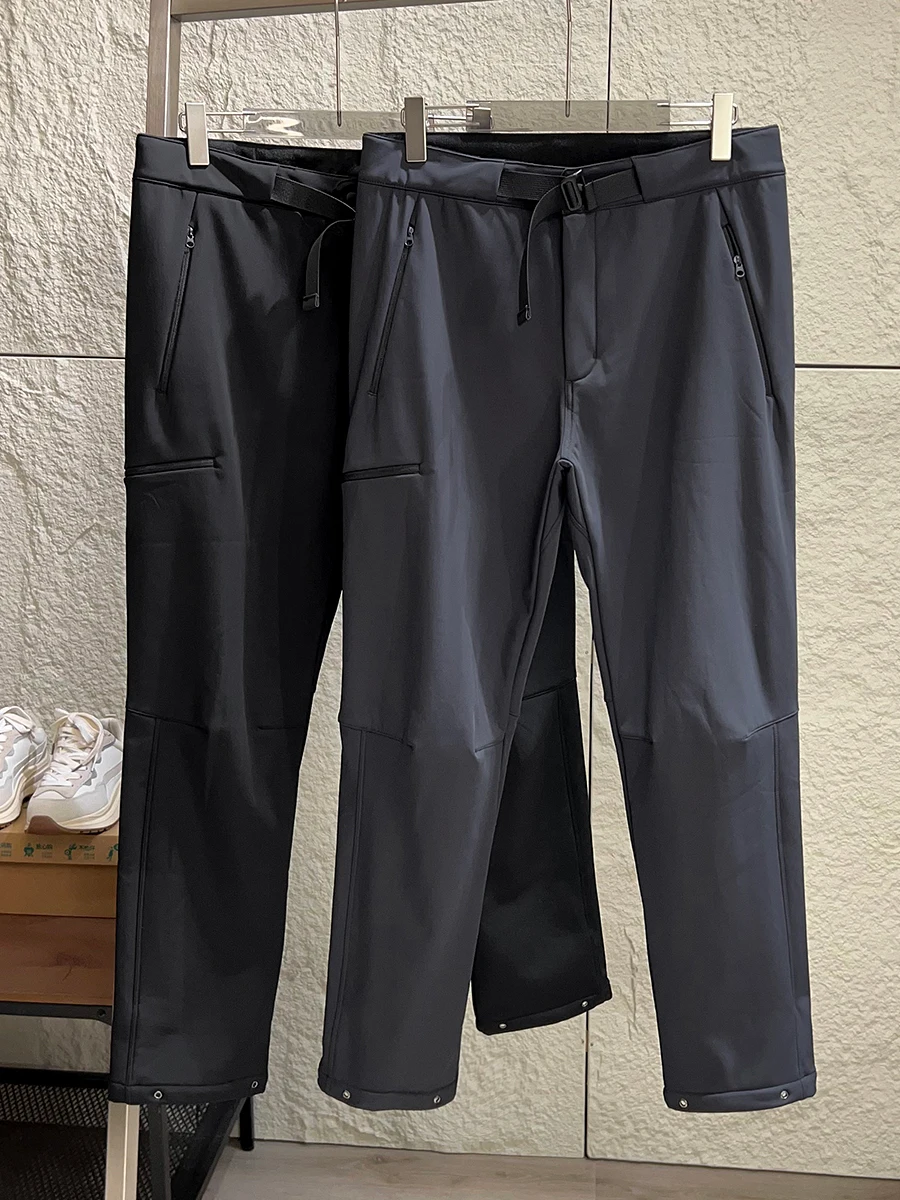 

Outdoor Men's Fleece Lined Soft Pants 3D Tailoring Waterproof Windproof Casual Trousers for Hiking Autumn Winter Fashio...