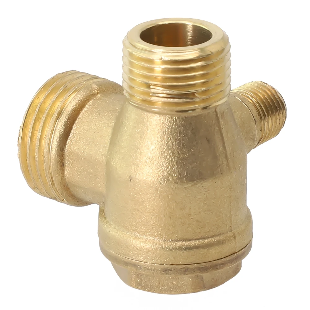 Brass Check Valve for Air Compressor Featuring Three G1/2 G3/8 G1/8 Male Thread Ports for Multi-Point Air Flow Management