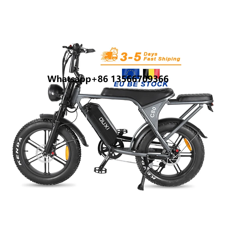 

C80 20inch Fat Tire Electric Bike Long Endurance E-bike Electric Street Bicycle City Road Fatbike 250w 25kmh EU Stocks