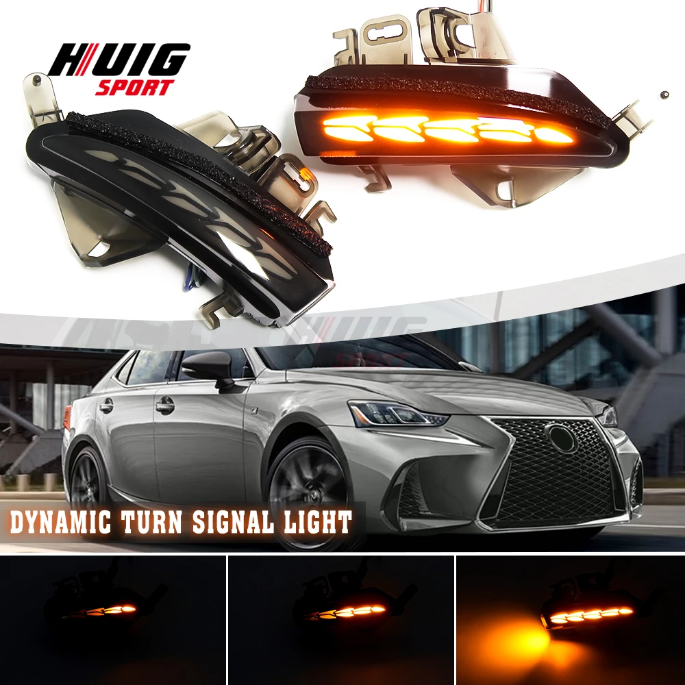 For Lexus IS GS ES CT RC RC F Sport 2x LED Dynamic Turn Signal Light Indicator Side Wing Mirror Sequential Lamp Left and Right