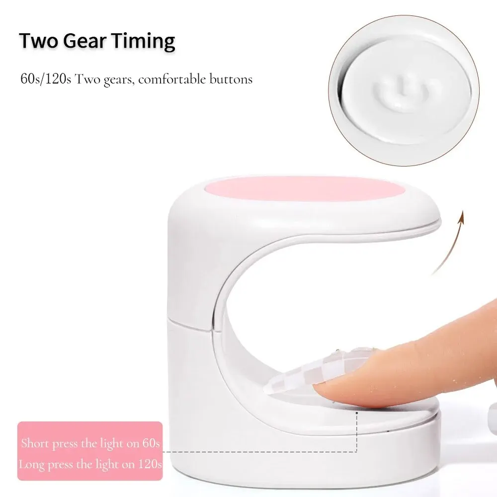 مصباح LED صغير للأشعة فوق البنفسجية للأظافر ، مجفف طلاء الأظافر ، معدات أدوات مانيكير ، كابل USB ، 3 مصابيح ليد ، 16 واط