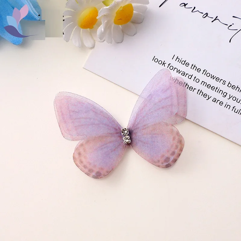 20PCS Tulle small butterfly three-dimensional simulation mesh butterfly DIY shooting veneer nail decoration butterfly