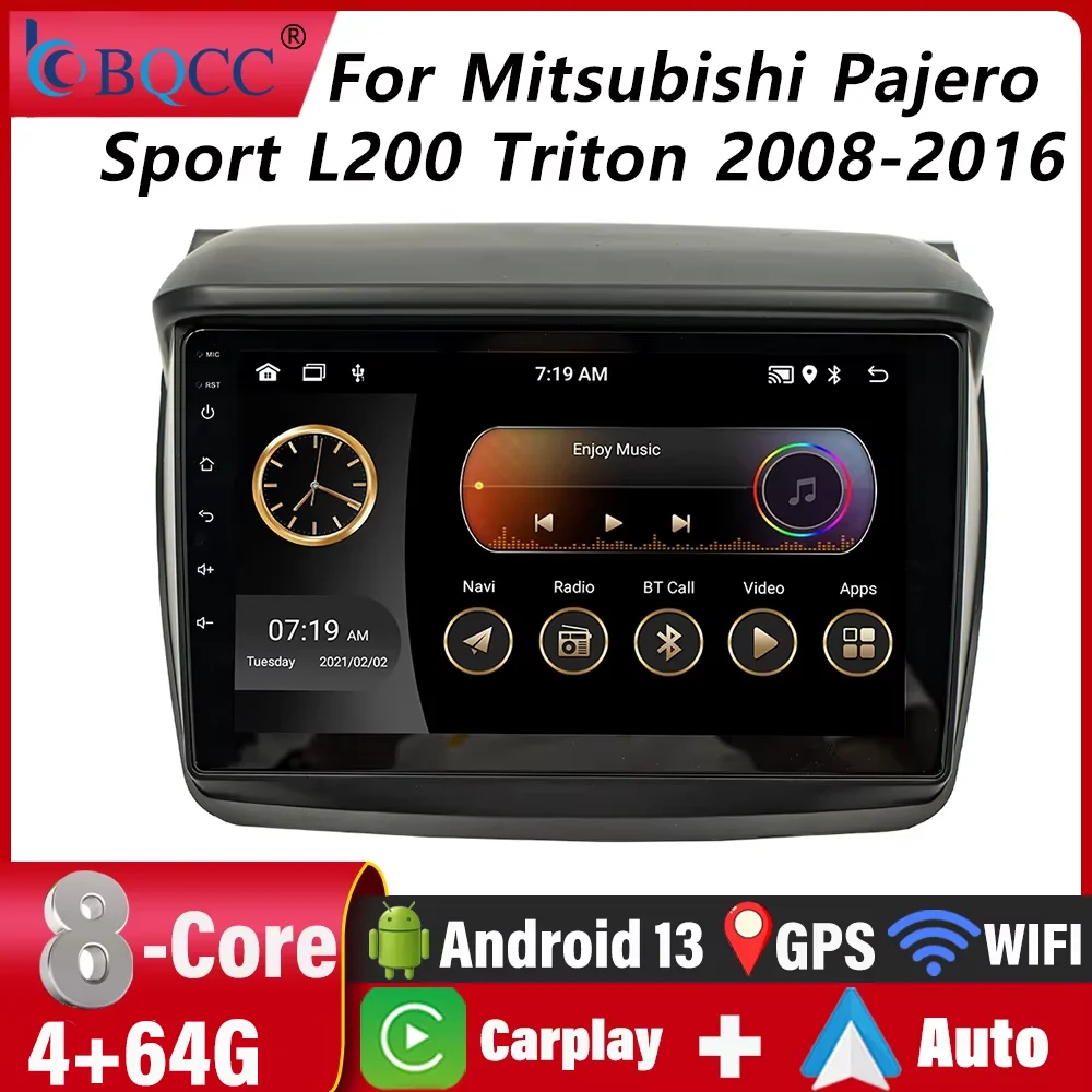 

BQCC 9 inch Mitsubishi Pajero 2013~2015 car radio video player supports reverse WIFI GPS RDS recording Android AUTO CARPLAY