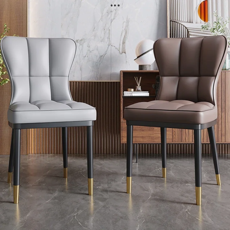 كرسي طعام مريح بأرجل ذهبية مصنوع من الجلد المعدني والمطبخ الإيطالي للتخييم وتناول الطعام كرسي مكتب أثاث غرفة Sillas Comedor