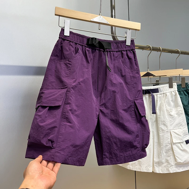 

Qui Dry, новые летние мужские повседневные спортивные свободные пляжные брюки длиной пять четвертей, модные дышащие полиэфирные волокна