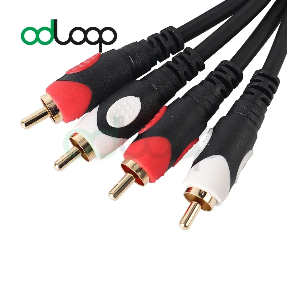 ODLOOP RCA-кабель 2RCA на 2 RCA аудиокабеля «папа-папа» Позолоченный аудиокабель RCA для DVD TV Усилитель CD Soundbox