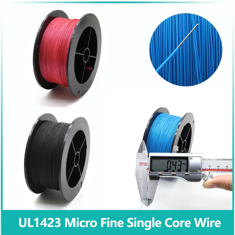 5~500m PTFE Wire UL1423 Silver Plated Single Core Cable 38~24AWG PVDF Micro Fine Electronic Line High Temperature Copper Wire