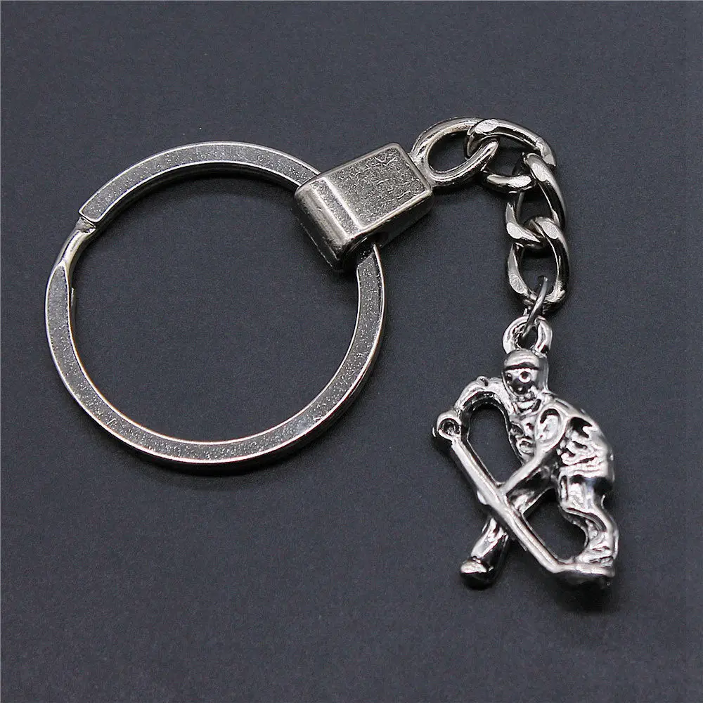 1pcs Hockey Players Woman Keychain Car Pendant Jewelry For Men Crafts Ring Size 30mm