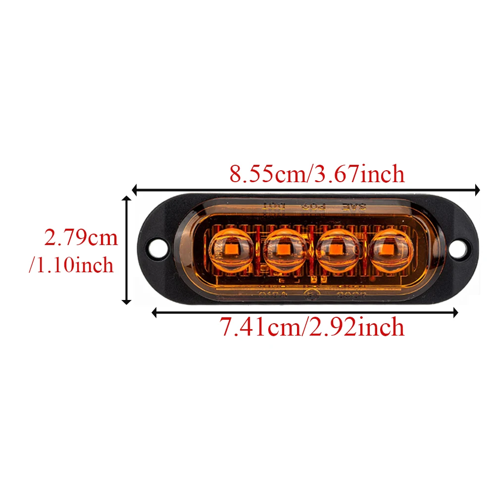 2 قطعة 4LED سيارة أضواء العلامات الجانبية قوارب ل تيار مستمر 12 فولت-24 فولت سيارات مؤشر التخليص مصباح للسيارات عربات الشاحنات المقطورات