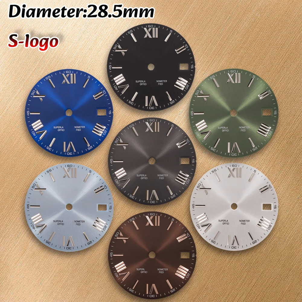 

S Logo 28.5mm Rome Sunray Dial Fit NH35/NH36 Movements Watches for men Watch Modification Accessories Repair Parts