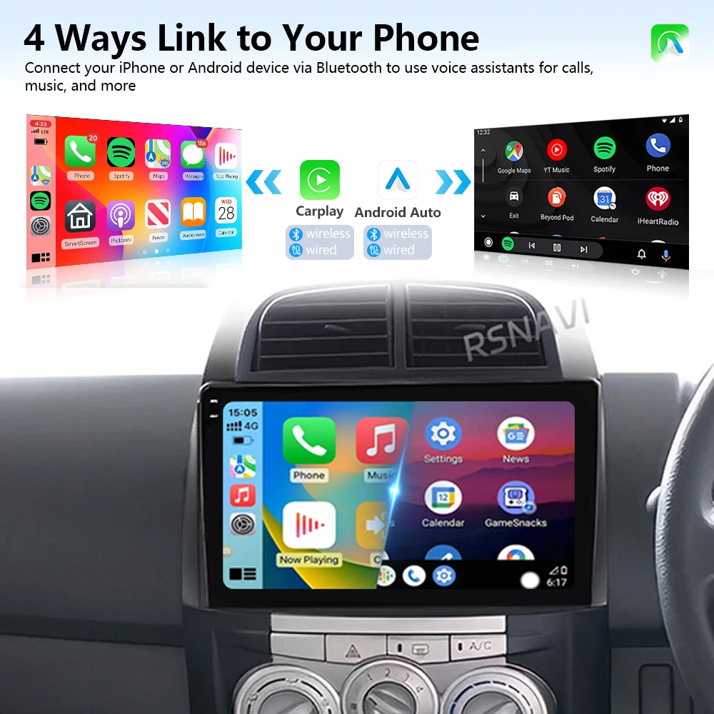 Android 16 For Toyota Passo Daihatsu Boon Sirion Subaru 2005 - 2013 Car Radio Multimedia GPS Player Carplay Auto Wheel Control view 3